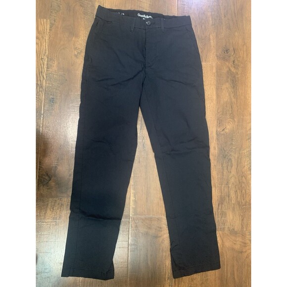 GoodThreads Men's Slim-Fit Tech Flat Front Chino Pant Black 28x30 - Picture 2 of 5